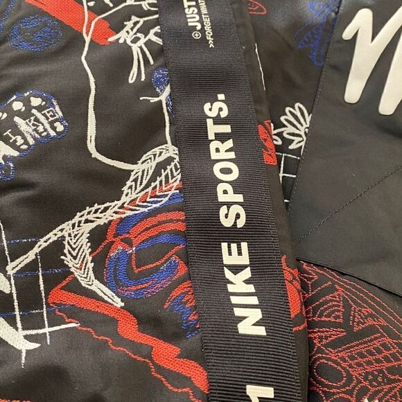 Nike Graffiti Print NSW Logo Full Zip Black Bomber Jacket Mens size Small New - Picture 10 of 12